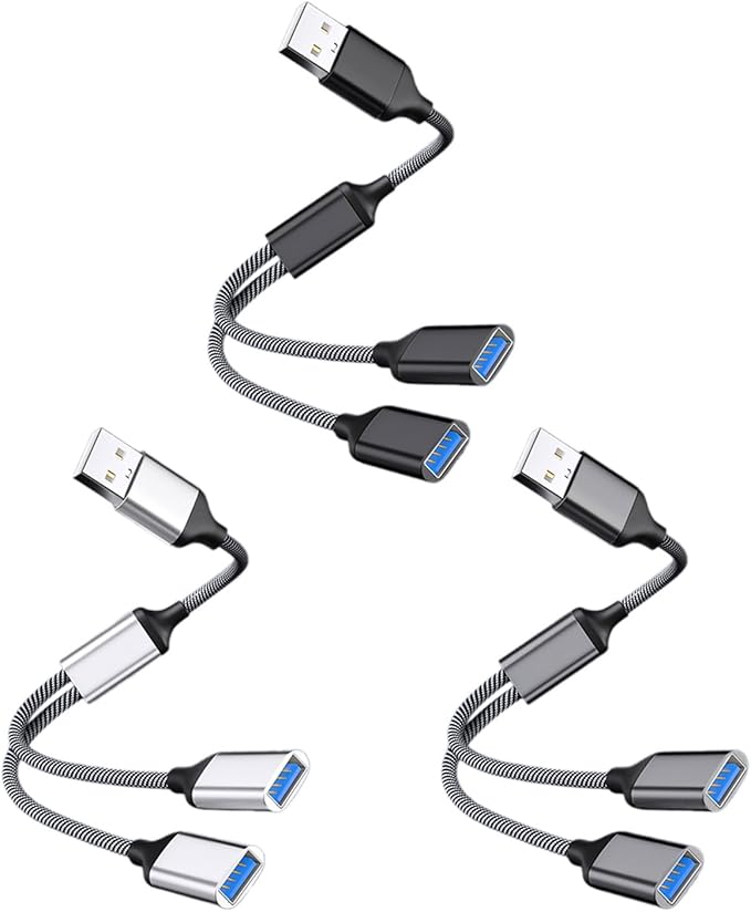 USB Extension Cable Power Splitter Male to Female Adapter Port Extender Hub Data Charger Power Split Adapter USB Hub for Car