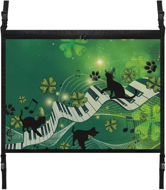 Black Cat Piano Keys Car Roof Storage Bag Car Seat Organizer Roof Storage Premium Car Seat Organizer One Size Inner Car Accessories