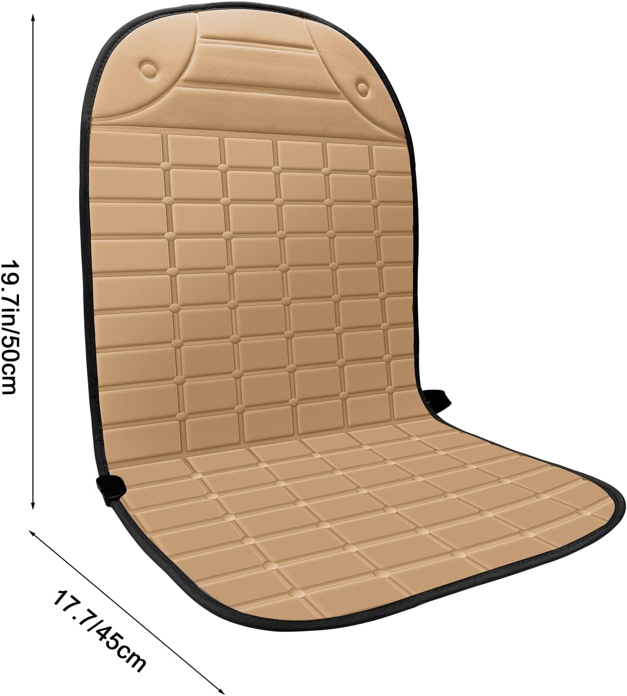 Seat Cushion for Cold Weather - Winter Soft Seat Cover with Adiustanle Buckle for Full Back and Seat (Khaki)