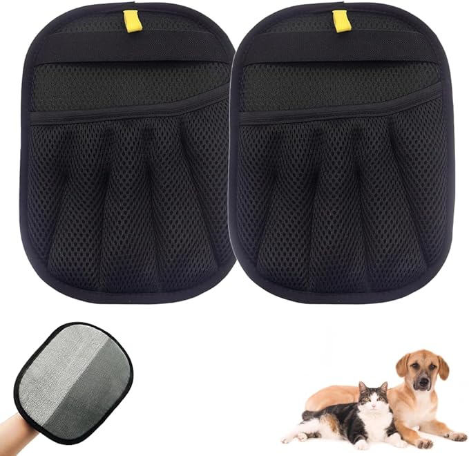 Pet Hair Remover Gloves, 2025 Upgrade Electrostatic Pet Hair Remover Gloves for Dog & Cat, Reusable Pet Grooming Glove
