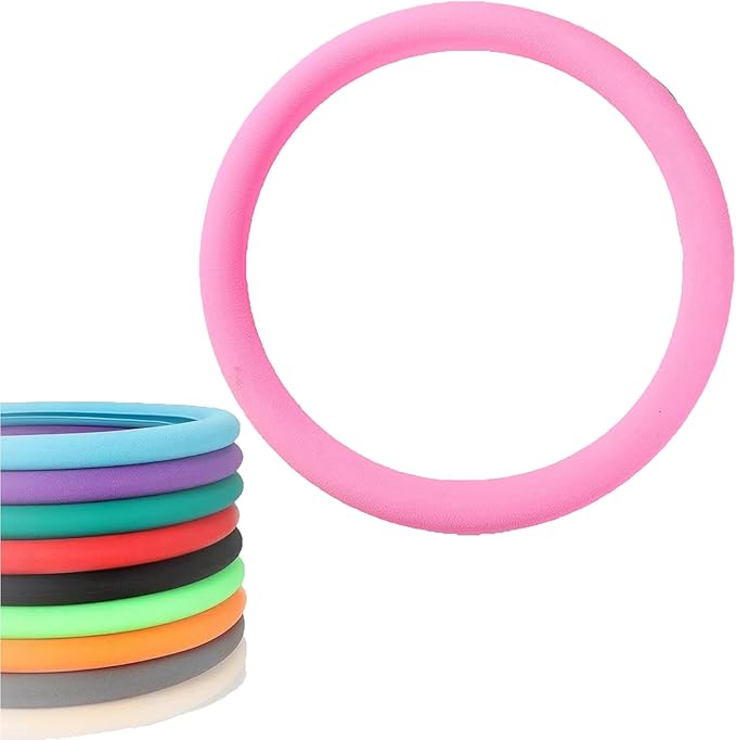 Silicone Steering Wheel Cover, Car Steering Wheel Cover, Anti-Slip Car Steering Wheel Protective Cover, Fit 12.6-16 Inch, for Car SUV Truck Van, for Women & Men (Pink)