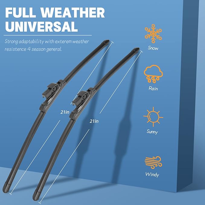 MIKKUPPA 21"+21"+14" Windshield Wipers - Replacement for 1999-2004 Land Rover Discovery 2 - All Season Front Wiper Blades with Rear, Pack of 3