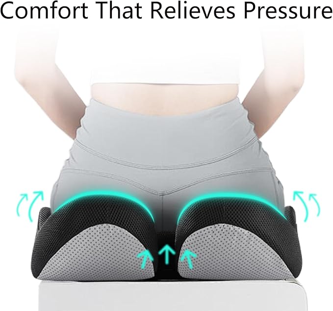 Gifts for Men Christmas Seat Cushion for Office Chair, Large Ergonomic Memory Foam for Sciatica, Hemorrhoid Pillow for Long Sitting Relief, 4.7" Thick Car Seat Cushions for Driving Seat Cushions