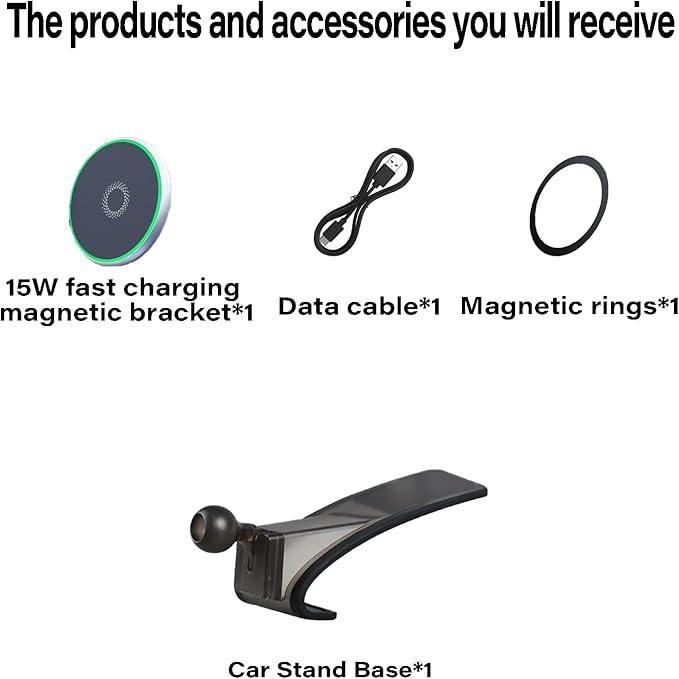 Car Phone Holder for Toyota Highlander 2014 2015 2016 2017 2018 2019 Accessories 15W Fast Wireless Charger Adjustable Air Vent Cell Phone Mount Hands-Free 360 Degree Rotation