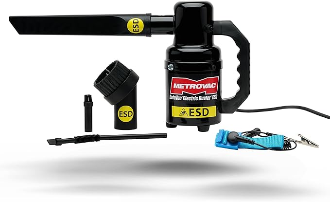 MetroVac DataVac ED-500-ESD Electric Air Duster | Antistatic Computer Air Blower for PC Cleaning with Accessories