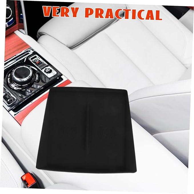 Alipis Anti-Skid Silicone Cordless Charging Mat for Center Console Wireless Charging Pad for Vehicle Interior Fits Model Non-Slip Dashboard Accessory Protection