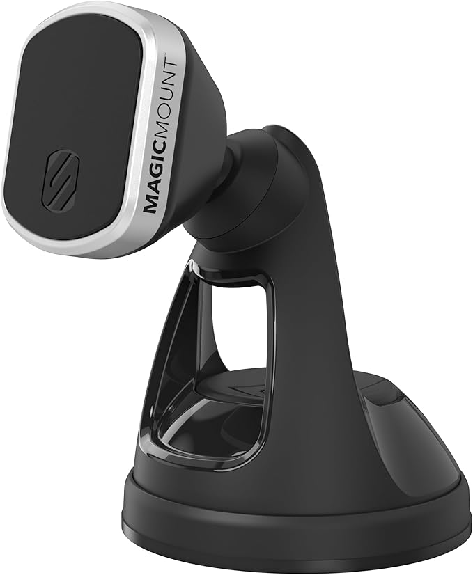 Scosche MM2WDSR-SP MagicMount Pro Magnetic Car Phone Holder - Strong Magnet Mount for iPhone and Android - Secure Magnetic Cell Phone Mount for Car Window or Dash - Universal 360° Adjustable Head