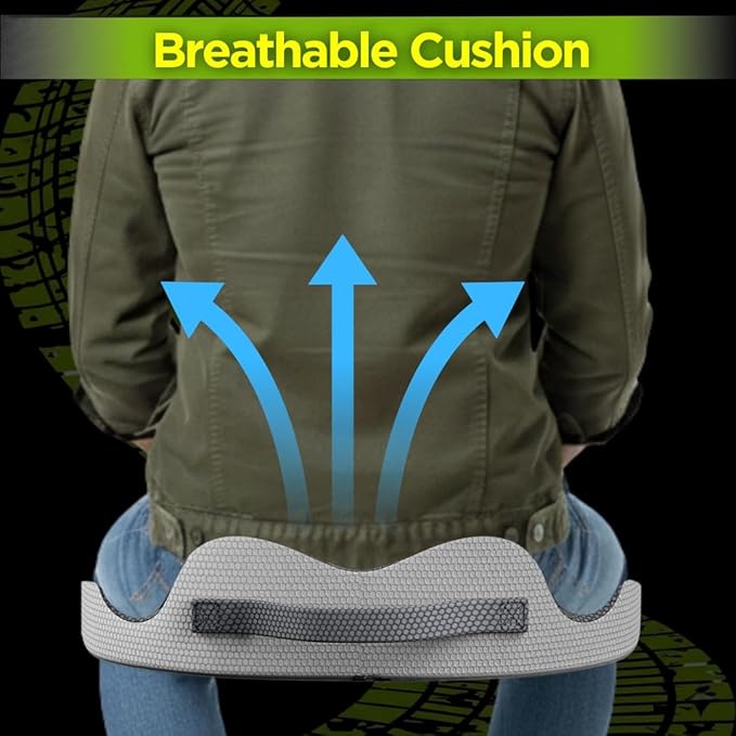 Medium Truck Seat Cushion for Truck Driver Seat Cushion - Upgraded Back Support, CertiPUR-US® Certified - Thick Memory Foam, Pain Relief for Hours of Driving, Trucker Approved Big Rig - Gray