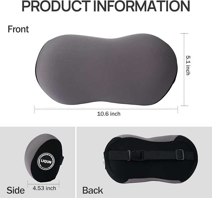 LIQUN Car Seat Neck Pillow, Skin Friendly Car Head Pillow, Memory Foam Neck Support, Driving to Relieve Neck Pain and Shoulder Pressure, (Black)
