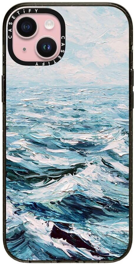 CASETiFY Impact iPhone 15 Plus Case [4X Military Grade Drop Tested / 8.2ft Drop Protection/Compatible with Magsafe] - Deep Blue Sea - Clear Black