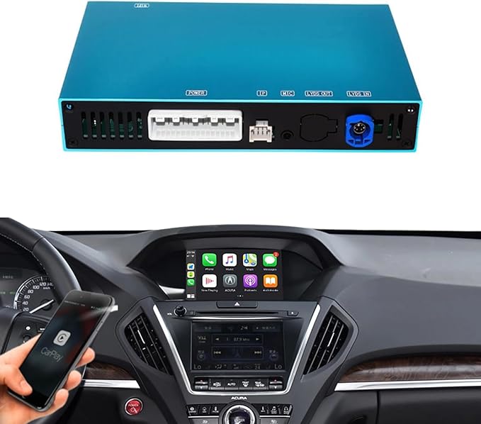 Carplay Adapter for Acura Upgraded Accessories Wireless CarPlay & Android Auto Receiver, Upgrade Kit fits ILX MDX RDX TLX RLX CarPlay Retrofit Kit Decoder, Support Mirror Link, Camera