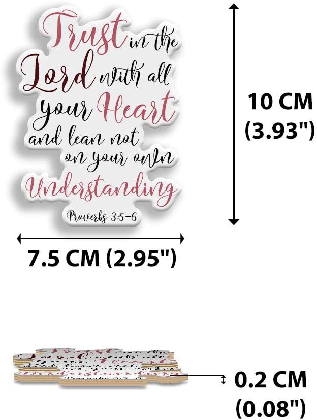 WIRESTER Hanging Air Freshener for Car, Home, Bathroom, Office, Decorative Charm Ornaments, Christian Quotes Proverbs 3:5-6