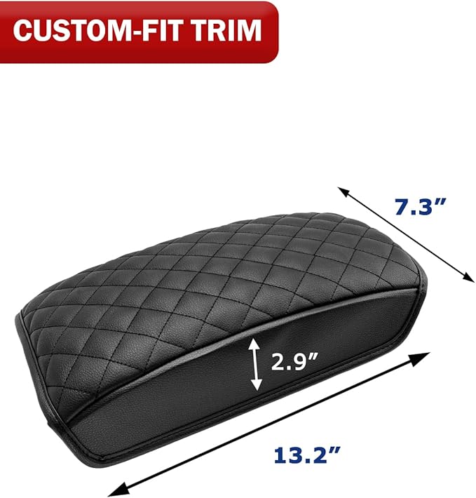 KBH Center Console Armrest Cover for Hyundai Tucson 2017 2018 2019 2020 2021, Middle Console Lid Covering Cushion Pad, PU Leather Interior Accessories, Anti-Scratch, Black