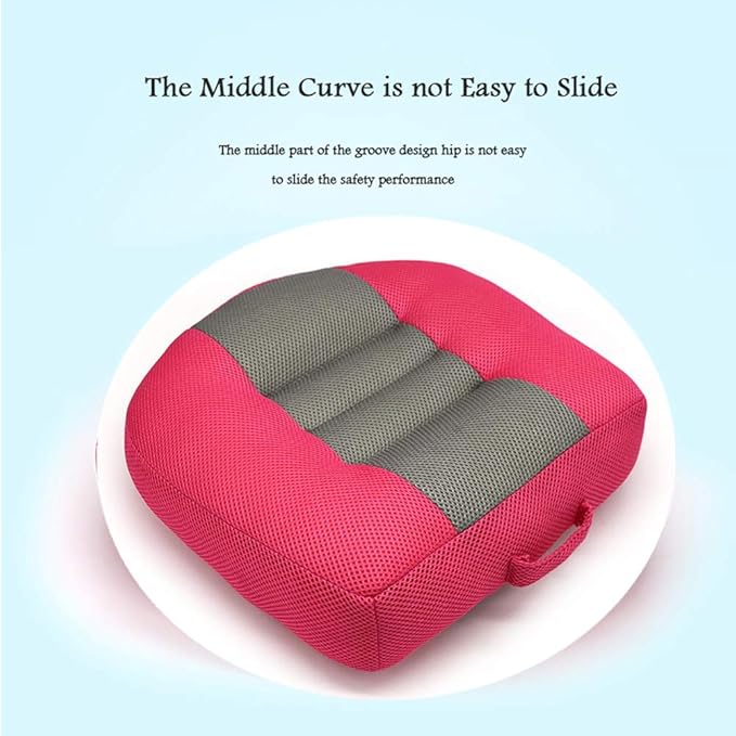Srutirbo Car Booster Seat Cushion Heightening Height Boost Mat, Breathable Mesh Portable Car Seat Pad Angle Lift Seat for Car, Office,Home (Rose Red)