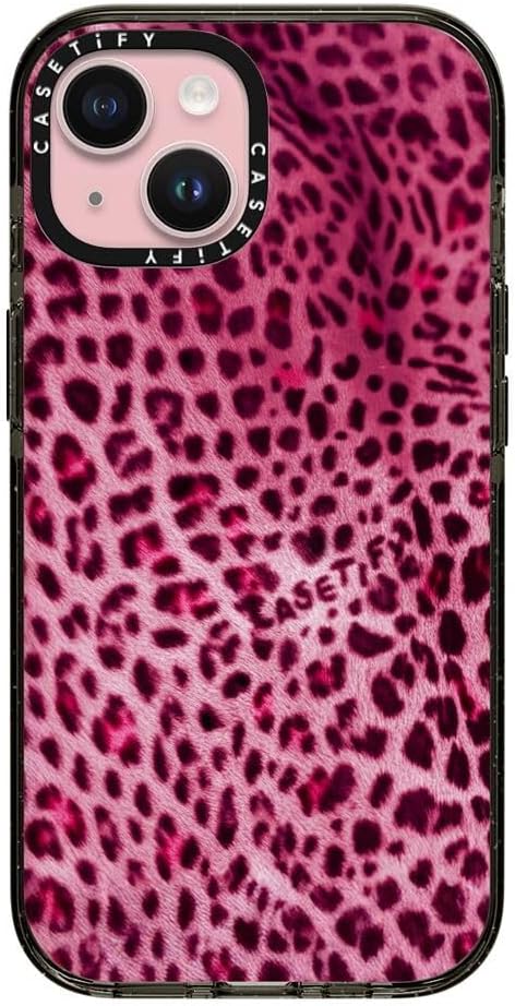 CASETiFY Impact iPhone 15 Case [Slim/Compatible with Magsafe / 8.2 ft. 4X Military Grade Drop Protection] - Y2K Jaguar - Clear Black