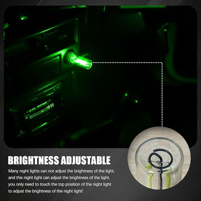 USB LED Car Interior Atmosphere Light, Auto Interior Lights, Plug-in USB Automotive Light, Universal Portable Auto Ambient Lighting Kit Car Accessories for Cars, Bedroom, Hallway (Green)