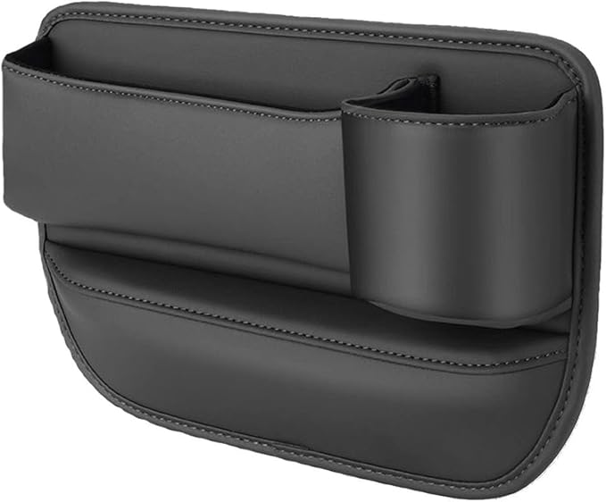 Car Seat Gap Organizer & Cup Holder Expander - Anti-Slip Design, Universal Fit for SUV/Truck, Prevent Phone/Keys Falling (Black)