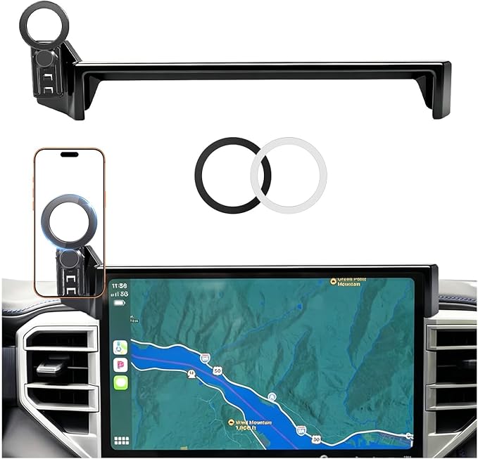 Car Phone Holder for Toyota Tundra 2022-2026 & Sequoia 2023-2026 (Only for 14-Inch Screen) 360° Rotation Magnetic Cell Phone Mount, Compatible with Magsafe, Does Not Affect Air Vent