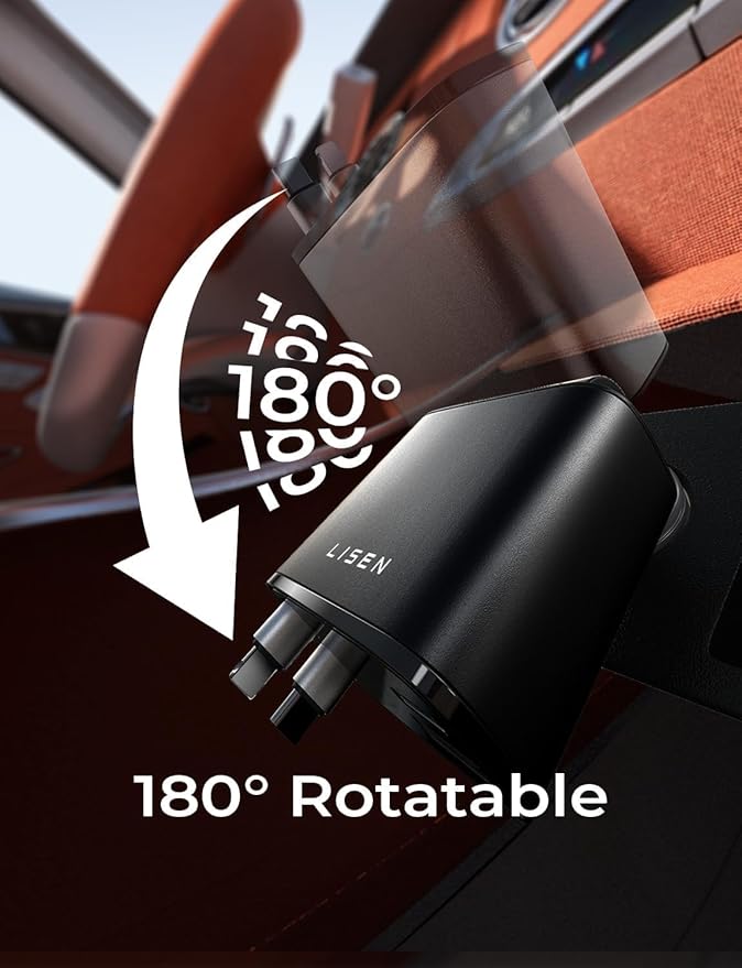 LISEN Retractable Car Charger 4 in 1 for Cars, 69W Retractable USB C Car Charger with 31.5in Cable, Fast Charging for iPhone 17 16 15 14 13 12 Pro Max Plus, Compact Cars Accessories for Daily Driving