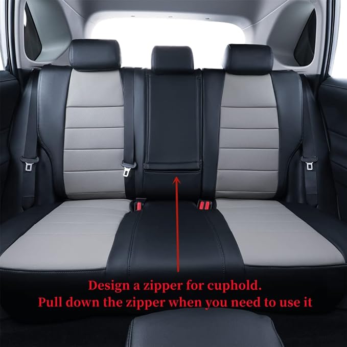 coverdream Custom Seat Covers Compatible with Select Toyota RAV4 LE 2013 2014 2015 2016 2017 2018 Models - Leatherette (Black/Gray,Full Set)
