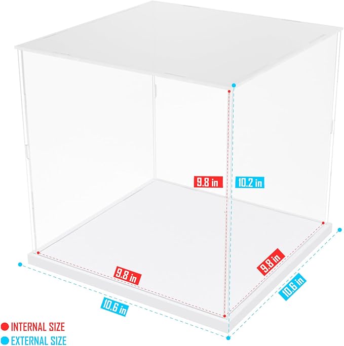 Choowin Acrylic Display Case for Lego Soccer Ball 43019 for Lego Taj Mahal 21056 10266 75318 76261 Thickened Clear Acrylic Display Cases for Collectibles Assemble Dustproof Display Box(White Base)