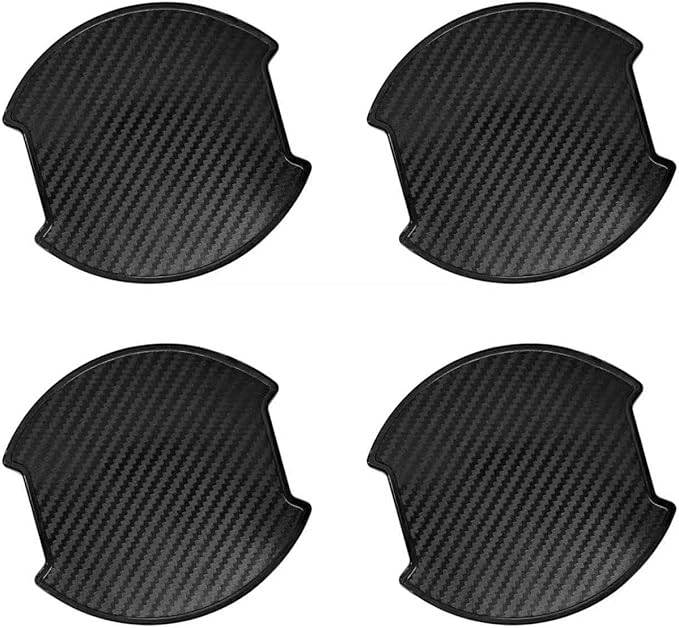 4PCS Carbon Fiber Car Door Handle Cup Scratch Protector, 3D TPU Vehicle Door Bowl Sticker, Automotive Door Handle Cup Paint Protective Film Cover Guard Pad, Universal Car Exterior Accessories