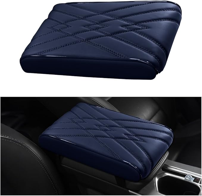 Car Center Console Cover, Memory Foam Vehicle Arm Rest Seat Box Cushion Pad, Scratch & Wear Resistant Automotive Middle Console Protector, Universal for SUV Automobile Truck (Blue)