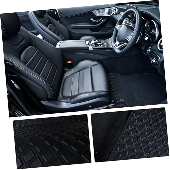 HEMOTON 4pcs Waterproof Car Floor Mats Set, Pu Leather Anti-Slip Front and Rear Foot Mats, Universal Fit Vehicle Carpet Protector for Cars and Suvs