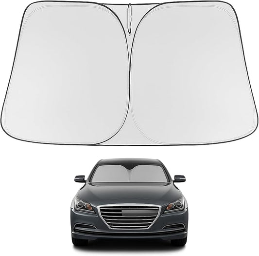 Proadsy 2026 Upgrade Windshield Sun Shade Custom Fit 2015-2016 Genesis Foldable Front Sunshade Protector Sun Visor Blocks UV Rays Keep Car Cooler