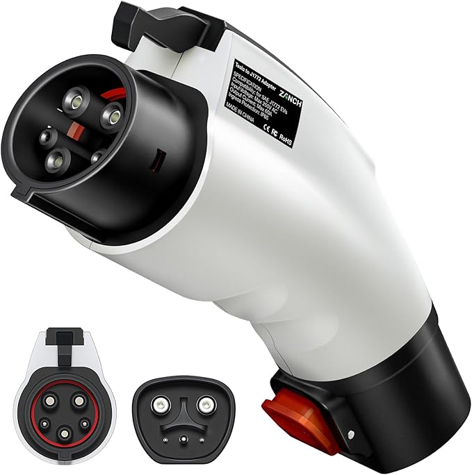 Zanch Tesla to J1772 Adapter, Military-Grade Quality, 60A 250V AC for J1772/CCS1 EVs, Compatible with Tesla Level 2 Wall Connector, Mobile Connector & Destination Charging Station - White