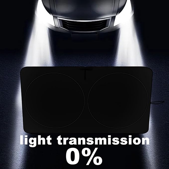 YUGUANG Car Windshield Sun Shade, Blocks Heat and Sun, Keep Cars Interior Cool, Foldable 240T Thickened Automotive Sunshade Cover for Car SUV Truck Front Windshield (59''x 31.5'')