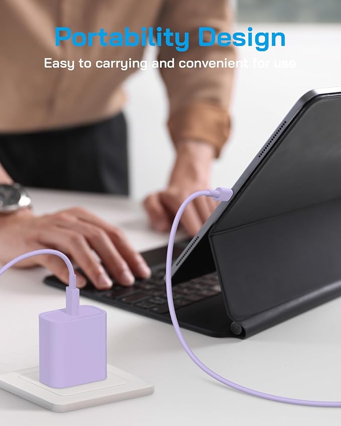 3 Pack AISNI Fast Charger Block Compatible with iPhone 17 16 15 Charger Fast Charging USB C Charger Long Type C Chargers Cord 6 FT for iP17 Air/17 Pro Max/16/15 Pro Max Series and Type C Device-Purple
