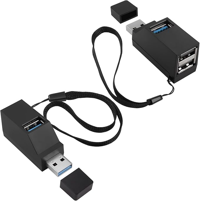 3 Ports USB Hub,USB Male to Female Expansion Adapter 2 Pcs 90 Degree Splitter 1 USB 3.0 and 2 USB 2.0 Port Portable Powered Data for Connecting Mobile Hard Disk, U Disk, Camera, Mouse,etc
