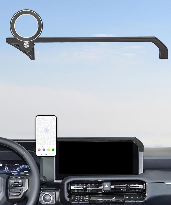Car Phone Holder for 2024 2025 2026 Toyota Land Cruiser LC250 Accessories Apply to 8/12.3 Inch Touch Screen Fixed Clip Magnetic Cell Phone Mount Hands-Free 360 Degree Rotation