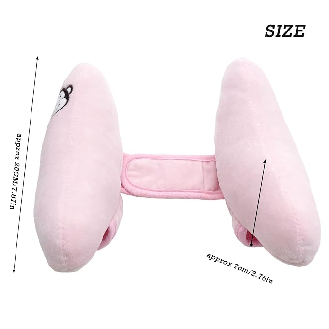 Adjustable Head Neck Pillow for Infant Car Seat, Portable Baby Travel Pillow for Stroller, Banana Shape Headrest Support Pillow, Comfortble Toddler Neck Pillow for Pushchair,Swing, Light Pink