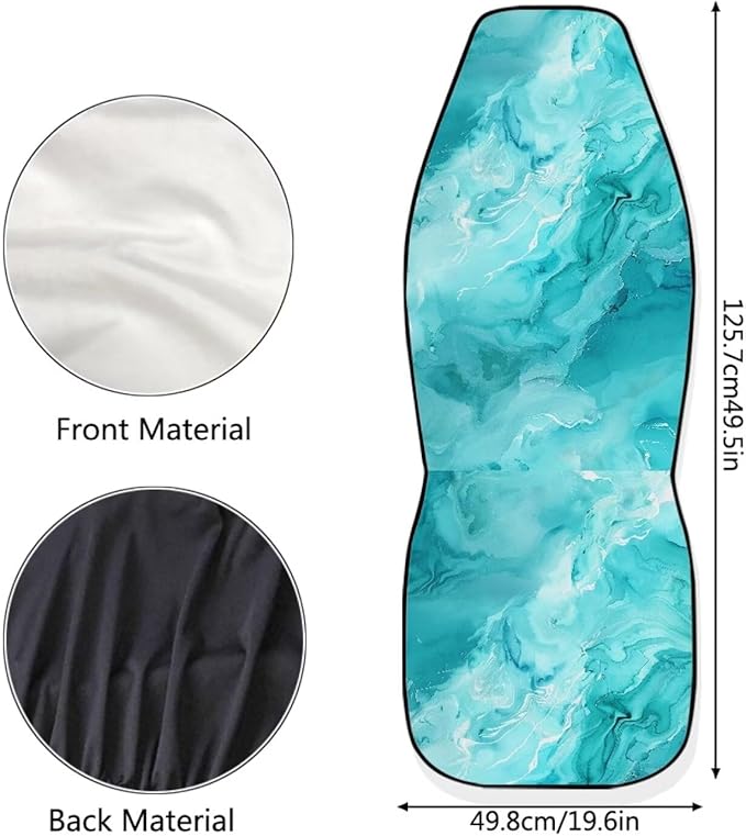 BIGCARJOB Marble Print Car Seat Covers Set for Women Auto Interior Seat Protector Car Accessories Set 2 Pcs Auto Front Seat Covers Saddle Blanket,Universal Fit