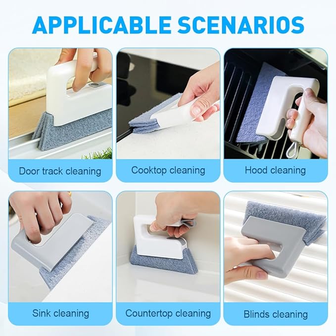Magic Window Track Cleaner, 2026 Upgraded Handheld Cleaning Brush Set, Creative Cleaner Brushes Tools for Window lides Gaps, Sliding Door Track, Tile Lines Shutter Car Vents (3pcs Grey)