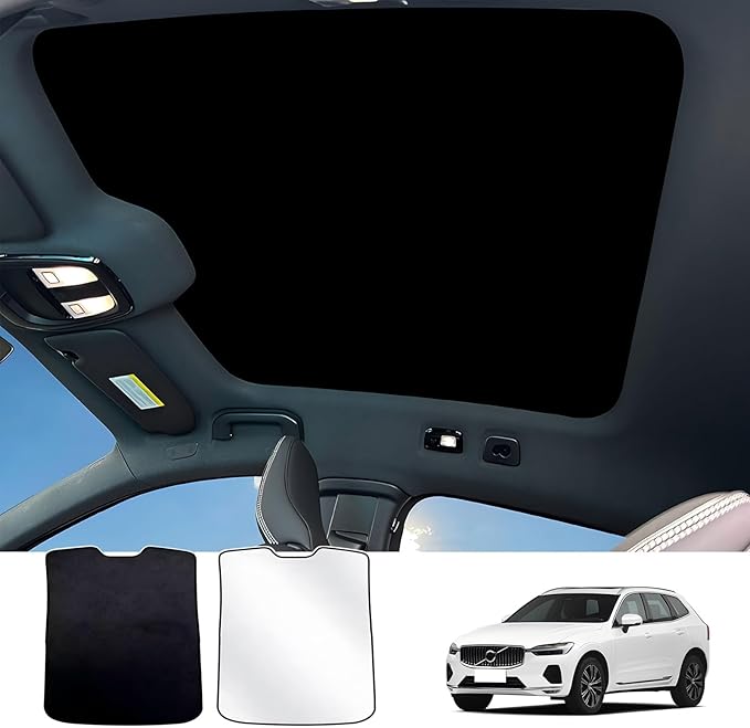 Glass Roof Sun Shade Compatible with Volvo Accessories C40 2021-2023, Foldable One-Piece Sunshade Roof, Heat Insulation Sun UV Protection Car Sunroof Sunshade