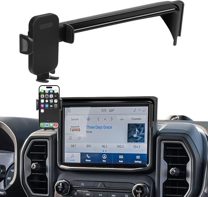 Car Phone Holder Fit for Ford Bronco Sport 2021-2024 Auto Interior Accessories 8-Inch Screen Fixed Clip, Cell Phone Mount Dash Mount Hands-Free 360° Rotation