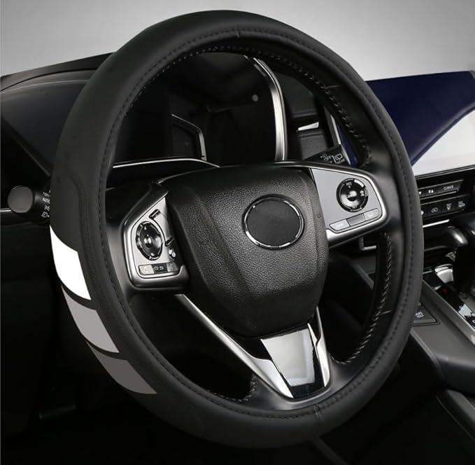 Microfiber Leather Steering Wheel Covers Non-Slip, Breathable 15-16.5 inch Compatible with Toyota 4Runner Tacoma Tundra