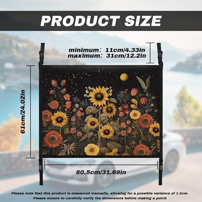Flower Cluster Print Car Roof Storage Bag Car Storage Bag Organizer Multi-Purpose Car Bag Storage Box Organizer Pouch Pocket Large Capacity Storage for Small Items