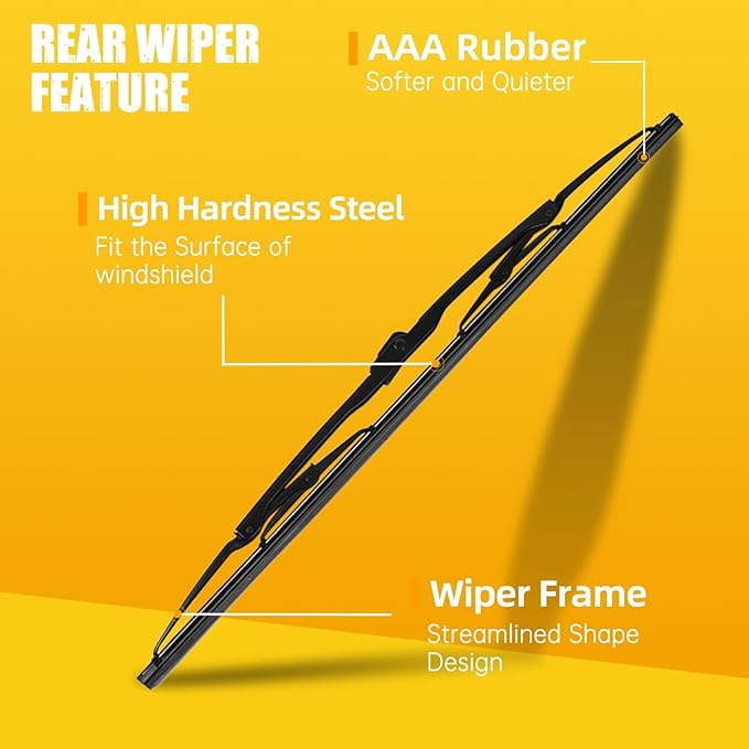MIKKUPPA 26"+20"+16" Windshield Wiper Blades Replacement for 2008-2020 Dodge Grand Caravan, Front & Rear Wiper Blades Set, Durable Stable Quiet All Season (Pack of 3)