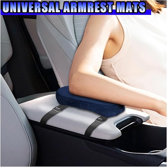 2PCS Car Elbow Pad Arm Rest Cover, Soft Armrest Cushion Pad for Arm Comfortable Support, Anti-Scratch Auto Armrest Pillow Protector, Universal Car Interior Accessory for Most Vehicles (Navy)