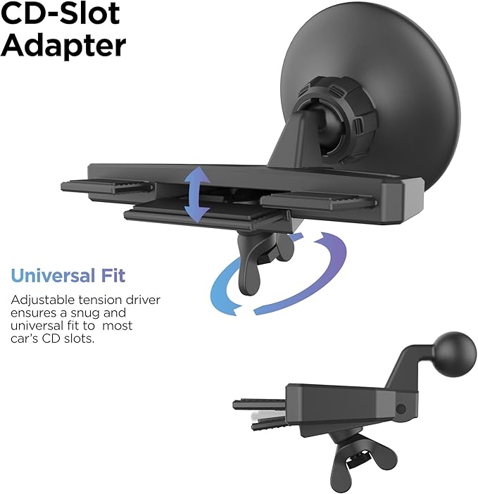 Galvanox Wireless Charging Car CD Slot Phone Holder - Magnetic Mount Charger with Secure CD-Player Attachment - Compatible with MagSafe