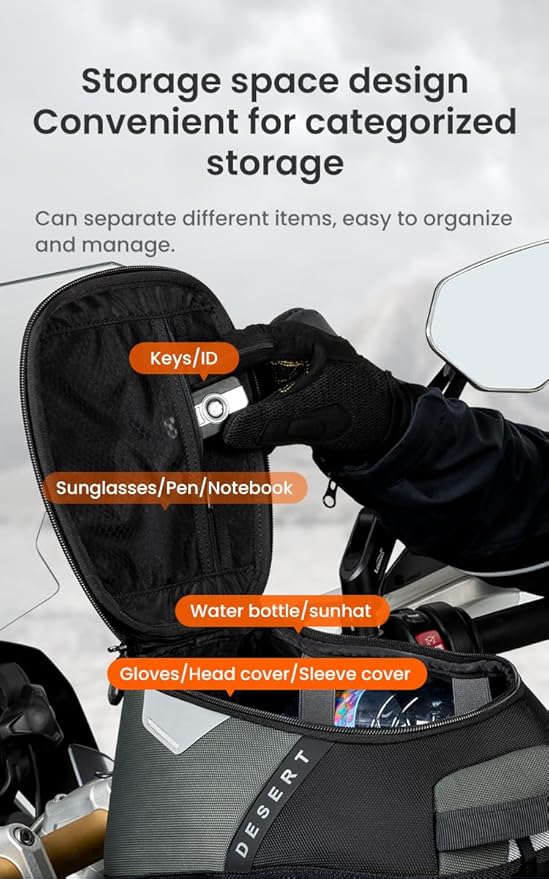 Loboo Motorcycle Tank Bag Expandable Motorcycle Bag, Magnetic Suction Quick Release ，Compatible With CFMOTO 400GT 450SR 450NK 650 GT 700CL-X 800MT 800NK