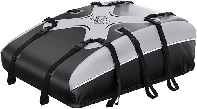 Sailnovo Rooftop Cargo Carrier Roof Bag,20 Cubic feet Soft PVC Waterproof Roof Bag for Most Vehicles with/Without Rack with Strap,Anti-Slip Mat,Padlock,Foldable Car Top Carrier for Road Trip Camping