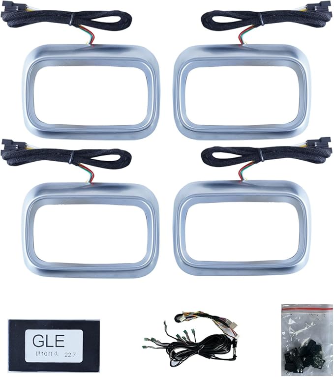 4pcs Set Air Vent LED Ambient Light Kit 64 Colors Replacement for Benz GLS and GLE After 2019year (Exterior led Light 64colors)