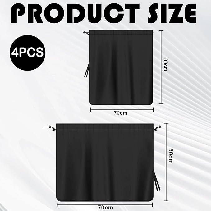 3PCS Car Window Shades Kit, Auto Privacy Divider Blackout Curtains, Removable Strong Sunshade with UV/Heat Protection for Baby Sleeping, Travel, Camping, Universal Car Accessories