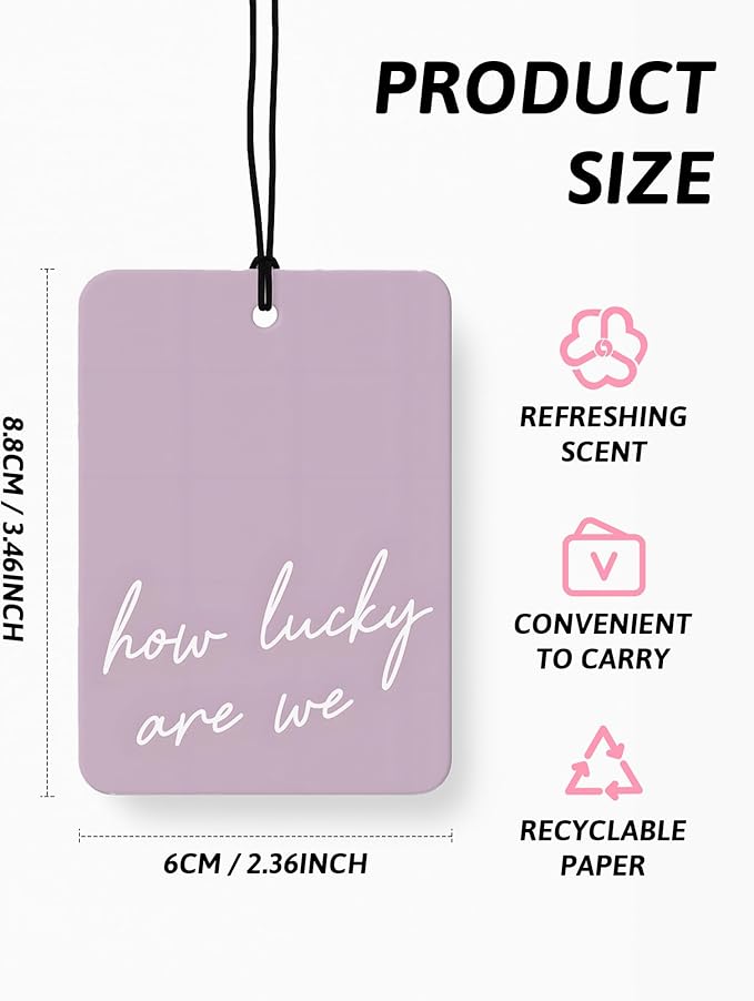 Boho Purple Western Car Air Freshener 4 Pcs, Preppy Cowgirl Cow Skull Cactus Ace Card Hanging Air Freshener for Cars Closet Drawer Books, Cute Western Car Accessories Mirror Decor for Women