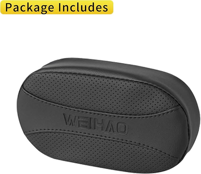 Car Knee Cushion Pad, Car Door Knee Pad Rest Cushion, Center Console Car Knee Pad Protector, Memory Foam Compact Knee Support with Hook & Loop, Nappa Leather Car Knee Support Cushion (Black-1 PC)